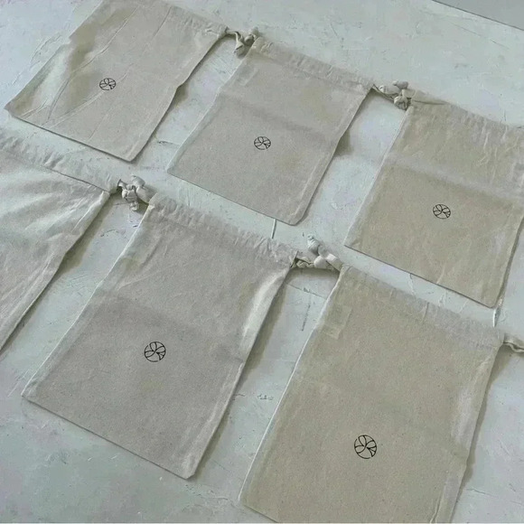 Canvas Gift Bag Dust Bag Pouch Drawstrings Bundle of 6 Japanese Pouch - Picture 4 of 9